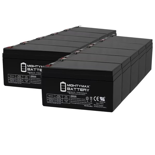 12V 3AH Battery Replacement for Galaxy Audio TV8 Traveler - 10 Pack, Mighty Max Battery, Mfr#: ML3-12MP1054939383